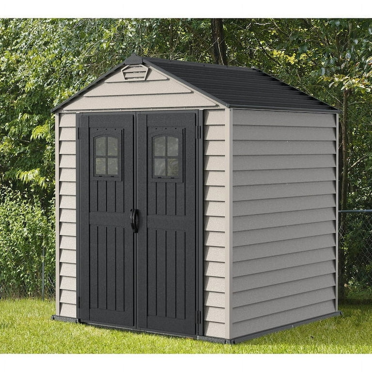 DuraMax StoreMax Plus 7x7 Vinyl Shed with Molded Floor, Fire
