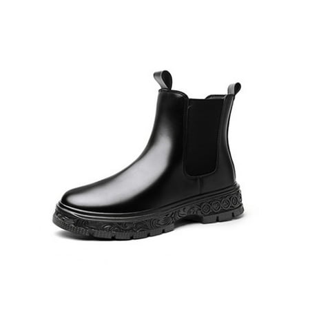 

Ymiytan Mens Chelsea Boot Round Toe Ankle Boots Pull On Work Shoes Dress Booties Breathable Waterproof Men s Black 7(M)