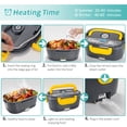 thumbnail image 5 of Electric Lunch Box 60W Food Heater Warmer, Eocolz 2 in 1 Portable Lunch Box for Car Truck Home Work Leak Proof with 1.5L Removable 304 Stainless Steel Container & Spoon 2 Compartments 110V 12V 24V, 5 of 8