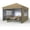 Khaki, variant on 10x10 Pop Up Canopy,Beach Tent with 4 Sidewalls,Easy Outdoor Sun Shade with One Button Push Setup for Events,Parties,Camping,Gazebo with 1 Roller Bag,3 Adjustable Height,4 Weight Bags