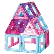 Magformers Inspire Clear 30 Pieces, Pink and Purple, Magnetic Geometric tiles STEM Toy Ages 3+