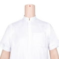 thumbnail image 4 of BAZINRICHE Men's White Kaftan Robe Short Sleeve Thobe Saudi Arabic Thobe with Pockets for Men, 4 of 5