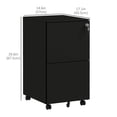 thumbnail image 2 of Black 2-Drawer Vertical Steel Filing Cabinet on Wheels - Lockable Office File Cabinet for A4, Letter & Legal Size Documents - Ideal for Home or Office Storage, 2 of 7