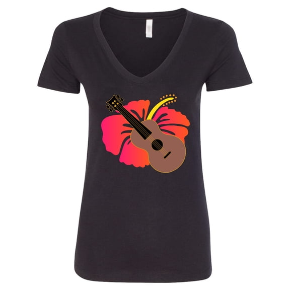 Inktastic Ukulele Hawaiian Music Women's V-Neck T-Shirt