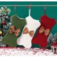 thumbnail image 4 of 1 pièces (vert) décorations de noël laine à tricotRV sac cadeau suspendu bas de noël pendentif de noël grand sac cadeau, 4 of 5