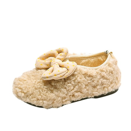 

ASEIDFNSA Big Kids Boots Tall Girls Riding Boots Fashion Winter Children Boots Girls Flat Bottom Non Slip Cotton Shoes Solid Color Plush Warm Cute Bow Knot Comfortable Slip On