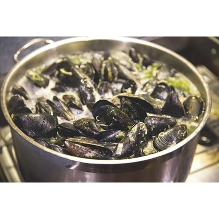 LAMINATED POSTER Cooking Hot Seafood Pot Water Cook Mussels Boil Poster Print 11 x (Best Way To Cook Fresh Mussels)