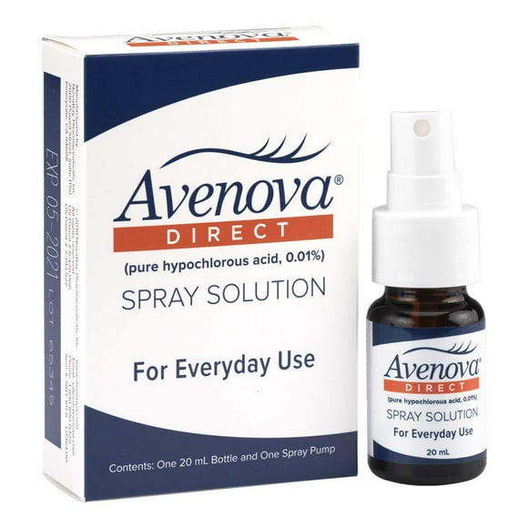 Avenova Direct for Eyelids and Eyelashes, Styes, Dry Eyes, Blepharitis, Meibomian Gland Dysfunction, and Red Eyelids, 0.01% Hypochlorous Acid Spray Solution, 20mL (0.68 oz)