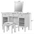 thumbnail image 2 of 2-in-1 Vanity Desk with Flip-Top Mirror, Dressing Table Set with Drawer & Cabinet, Multi-Functional Computer Writing Desk for Study, Dressing Room, Bedroom, Living Room, White Oak RR, 2 of 4