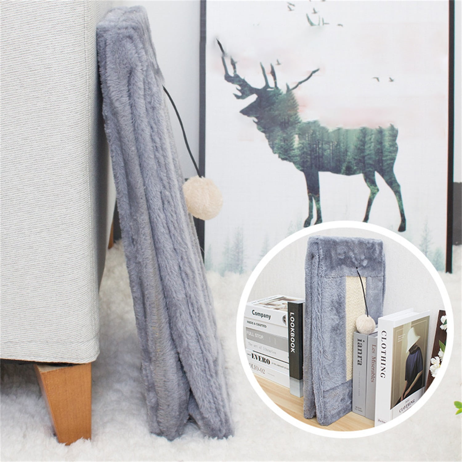 Pefilos Cat Scratch Pad House Condo for Big Cats, Cat Shelter for Winter Foldable Cat Tent Kitten Kitty Nest Bed for Indoor Cats Cave, Gray Pefilos Cat Scratch Pad House Condo for Big Cats, Cat Shelter for Winter Foldable Cat Tent Kitten Kitty Nest Bed for Indoor Cats Cave, Gray