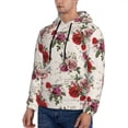 thumbnail image 2 of KLL Rose Flowers Print Mens Hoodie Long Sleeve Casual Pullover Hooded Sweatshirt Fashion Drawstring Hoodies with Pocket-4X-Large, 2 of 6