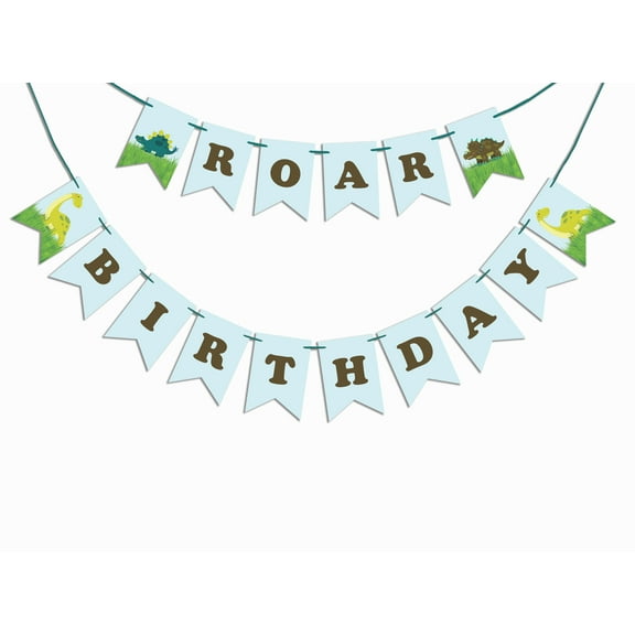Inkdotpot Birthday Party DecorationsHappy Birthday Party GarlandBaby Boy DinausourPennant Banner Flag