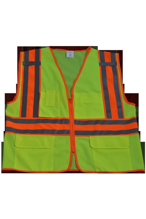 LV2-FSMBCB2-S-M Safety Vest Ansi Class Ii Lime Solid Front Mesh Back Contrast Binding 2, Small & Medium