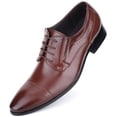 thumbnail image 4 of Mio Marino Men’s Captoe Detail Leather Dress Shoes, 4 of 7