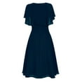 thumbnail image 3 of iOPQO Robe Décontractée pour Femmes Robe maxi pour Femmes Robe Formelle de Mariage Demoiselle d'Honneur Taille Haute Fête Bal Robe de Bal Bleu Foncé TG, 3 of 5