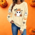 thumbnail image 4 of XSMGTUI Halloween Women's Sweatshirt Fall Ghost Fall Pumpkin Long Sleeve Casual Witch Bat Oversized Pullover Soft Comfortable Shirts Cute Vintage Graphic Top, 4 of 8
