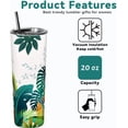 thumbnail image 5 of Tumbler Leaf, Plant Lover Gifts, Tropical Leaf Skinny Tumbler with Straw and Lid, Unique Birthday Gifts for Women, Friends Female, Teenage Girls- Palm Leaf Tumbler, Plant Insulated Tumbler/Travel Mug, 5 of 6