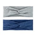 thumbnail image 2 of Claire's Girls Heather Blue and Heather Grey Twisted Fashion Headbands Set, 2-Pack, 2 of 6