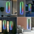 thumbnail image 6 of Melucee 2 Pack 48inch Long Outdoor LED Wall Lights 24W Black RGB Integrated LED Bulbs included Exterior Wall Light Fixtures for House Patio Porch Courtyard, 6 of 8