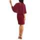 thumbnail image 3 of Vestido de invitada de boda para mujer INSPIRE CHIC con cuentas, cuello redondo, vestido de cóctel de gasa con capa, talla XL, burdeos, 3 of 6
