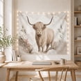 thumbnail image 5 of Highland Cow Among Rocks and Wildflowers, Serene Watercolor for Animal Lovers, Botanical Farm Wall Art, Housewarming Gift, Tapestry Wall Hanging for Bedroom and Living Room, 5 of 7