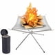 thumbnail image 1 of Chimenea portátil para exteriores, parrilla plegable/parrilla calefactora, chimenea de camping con bolso, de acero inoxidable, para terraza, camping, jardín, viajes (42 x 42 x 33 cm), 1 of 5