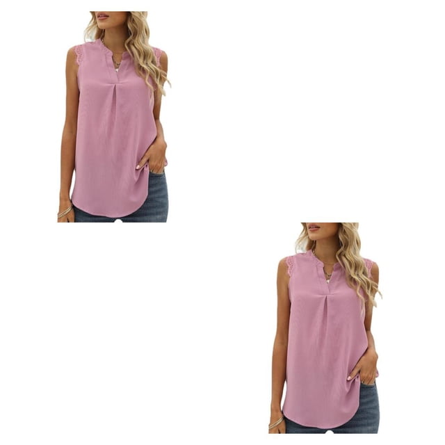 Blusa Sin mangas Qarigey mujer holgada Cuello en V S M L XL XXL