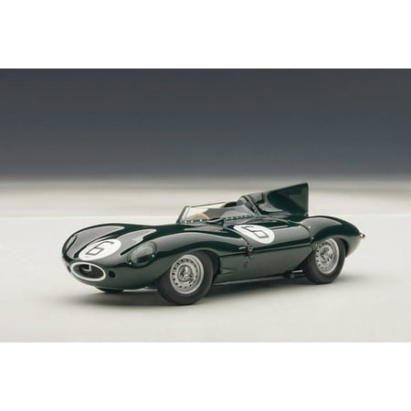 Lemans 1955 Jaguar D-Type Race Car (Hawthorne/Bueb), Black - Auto Art 65586 - 1/43 Scale Collectible Diecast (Best Human Race Replica)