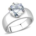 thumbnail image 1 of Alamode TK52004-8 Bague en Acier Inoxydable Poli pour Femmes avec Grade AAA CZ en K2 - Taille 8, 1 of 1