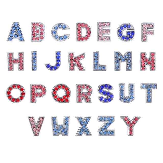 Shisuyan 26 Pcs Lettres en Strass Perles en Alliage pour Bracelets