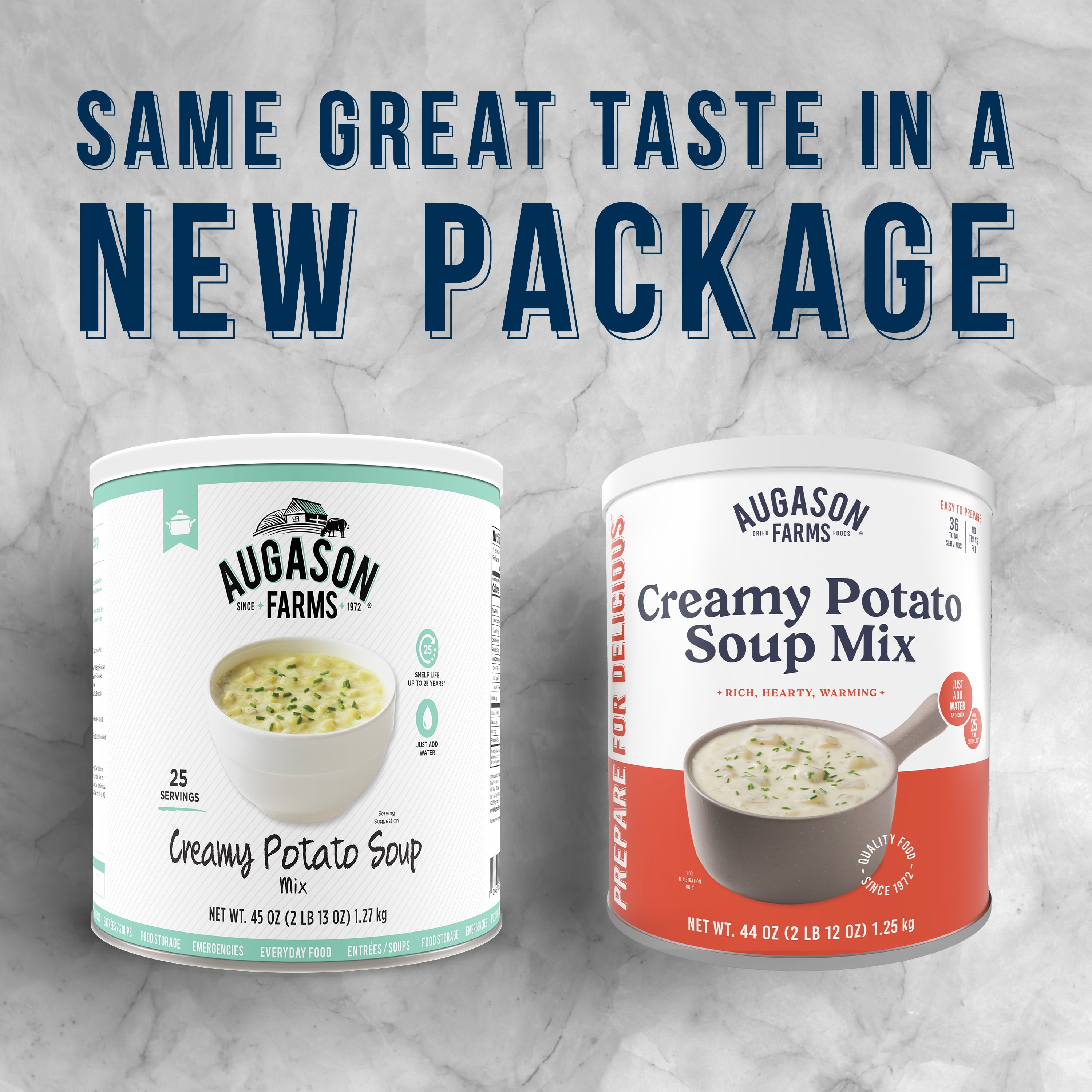 Creamy Potato Soup Mix Emergency Food Supply, 36 Servings, 25 Year Shelf Life, No Trans Fat - Dehydrated Meals, Survival Food Camping Essentials Can