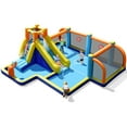 thumbnail image 1 of Tobogán acuático inflable Costway con tema fútbol casa inflable con piscina y pared para escalar, 1 of 2