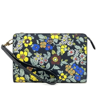 Tory Burch McGraw Continental Leather Wallet Silver Maple