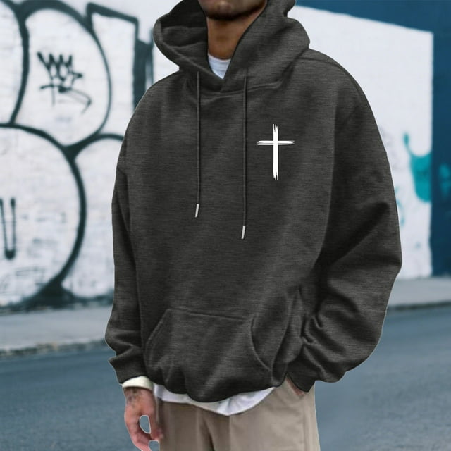 MHFRRA Sudadera con Capucha Estampada, Cómoda Sudadera con Capucha con Un Elegante Diseño Gráfico para Uso Informal y Actividades Al Aire Libre Gris