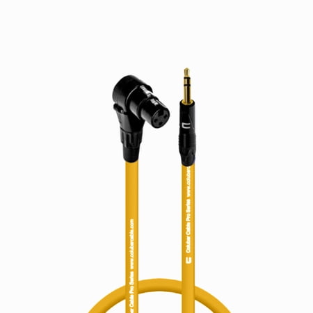 Coluber Cable Right Angle XLR Female to 3.5 TRS Male Pro Microphone Connector