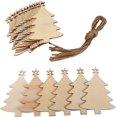 thumbnail image 1 of 20 Pieces Christmas Tree Rustic Wooden Bauble Hanging Décor Natural Wooden Tree Shape Wooden Embellishments for Christmas Wedding Party Bunting Decoration (Tree), 1 of 5