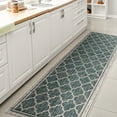 thumbnail image 5 of JONATHAN Y SANTA MONICA 2 x 8 Runner Rug, Trebol Moroccan Trellis Textured Weave - Teal/Gray, SMB109E-28, 5 of 6