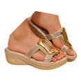 thumbnail image 1 of IUJSOY Womens Slide Sandals Platform Wedges Shoes Open Toe Slip on Fashion Slides Summer Dress Shoes, 1 of 9