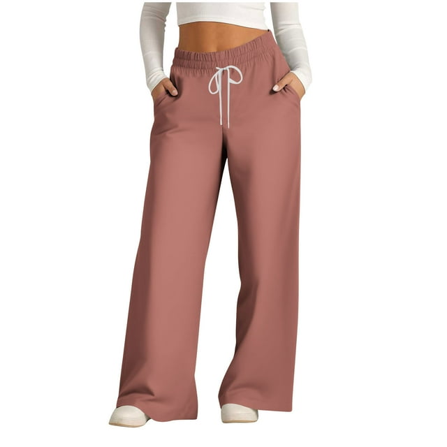 Simua Pantalon Grand Femme Taille Haute Mode Décontracté Palazzo