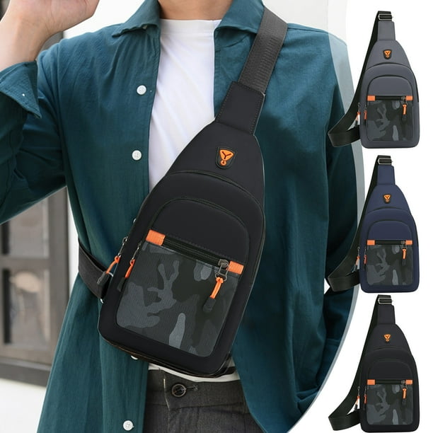 Riñonera para Hombre, Moderna Mochila Deportiva Inclinada, Tela Oxford Impermeable, Correa Ajustable, Gran Capacidad, Cómoda Bandolera, Ideal para Viajes Informales, Tamaño 16 × 15 × 10 Cm