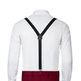 thumbnail image 6 of ETHAN Suspenders for Men Adjustable Fashion 4 Pieces Set for Homecoming Burgundy L, 6 of 7