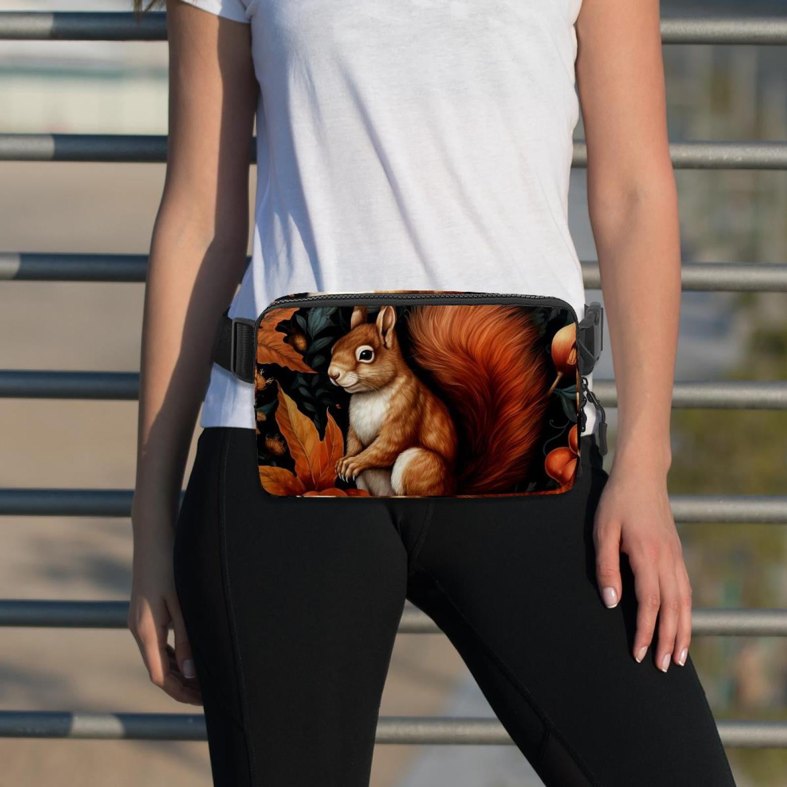 Squirrel Lightweight Adjustable Extension Strap Unisex Fanny Pack Waist Pack Cross Body Bag