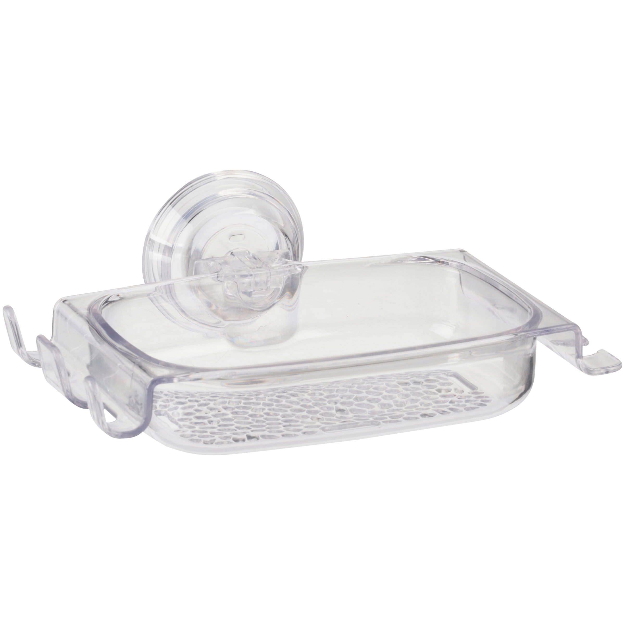 InterDesign Rain Power Lock Bathroom Suction Soap Dish and Toothbrush