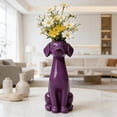 thumbnail image 3 of Whimsical Pet Resin Vase - Cute Dog Shaped Resin Flower Vase - Quirky Cat Dog Shaped Planter for Boho Home Desk Decor Gift for Pet Lovers(C), 3 of 7