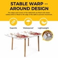 thumbnail image 4 of Christmas Table Cloths for 3 Foot Rectangle Tables, Xmas Deer Ice Cream Cookies Candy Pine Needles Patio Waterproof Elastic Fitted Tablecloths, Washable Rectangular Table Cover for Camping, 4 of 8