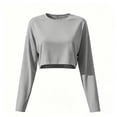 thumbnail image 5 of Enjoytime Sweatshirt for Women Casual Trendy Solid Long Sleeve Crop Top Fall Fashion Comfy Crew Neck Sweatshirts, 5 of 6