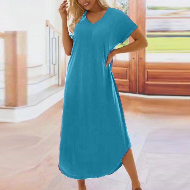 EGNMCR Robes de Fête pour Femmes Nouvelle Robe d'Été pour Femmes Ajustée à Manches Courtes Robe T-shirt Colorée