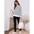 thumbnail image 3 of DARING DIVA Women's Maternity Mock Neck Long Sleeve Half Zip Sweatshirt S Blue, 3 of 8