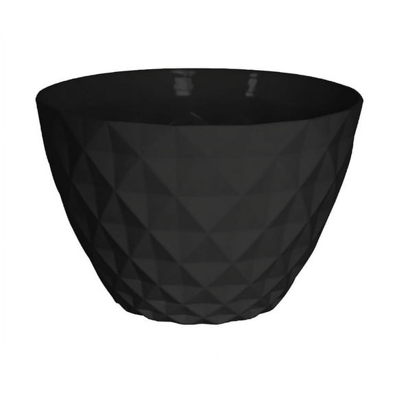 Misco Round Diamond Planter, 6.1 Inch in Height Planter and 10 Inch in Diameter, Black Color Pot for Plants and Flowers for Indoor and Outdoor, Modern Decorative for The Home…