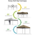 thumbnail image 2 of Luku 10x10 FT Easy Pop Up Canopy Tent, One Person Instant Set-up, UPF 50+ Waterproof Portable Shelter with Roller Bag, Stakes, Ropes & Sandbags for Patio, Backyard, Outdoor Events, 2 of 8